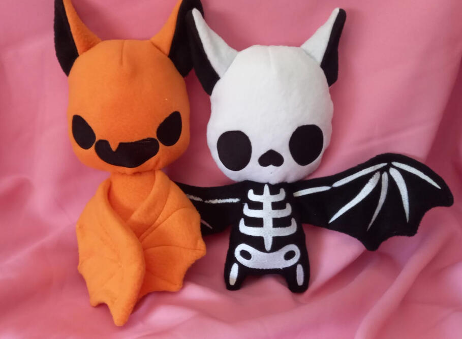 plushie bat halloween pumpkin skeleton