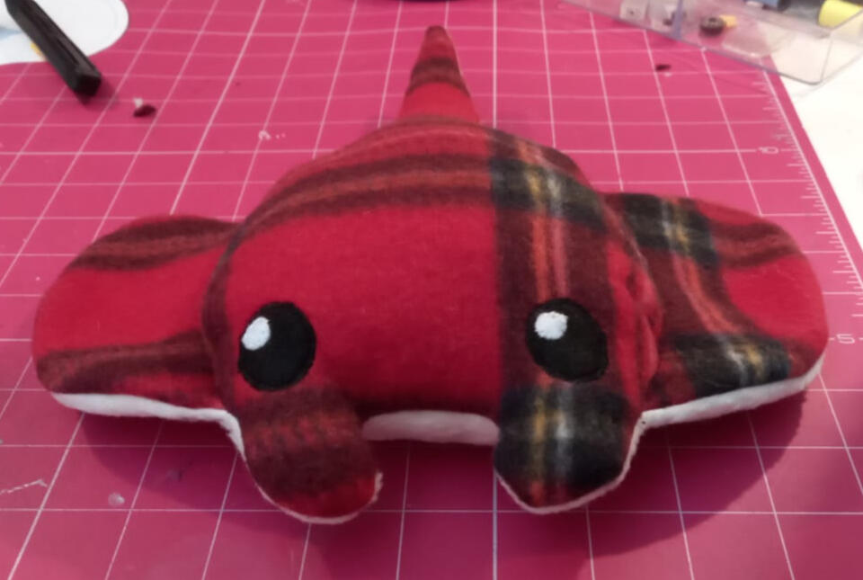 plushie manta ray tartan